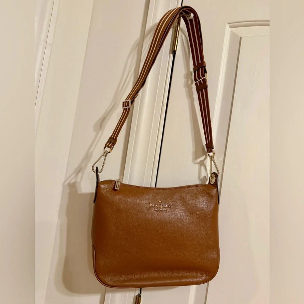 Kate Spade New York Rosie Large pebbled leather brown crossbody bag - Picture 1 of 13